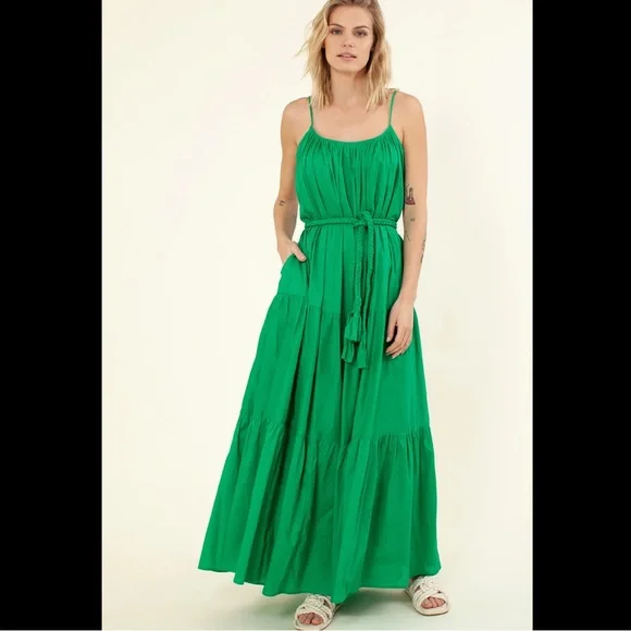 Hale Bob Dresses | Hale Bob Bala Solid Maxi Dress In Green | Color: Green | Size: S | Luvtrendy's Closet